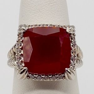 Judith Ripka Carnelian & Diamonique Ring
